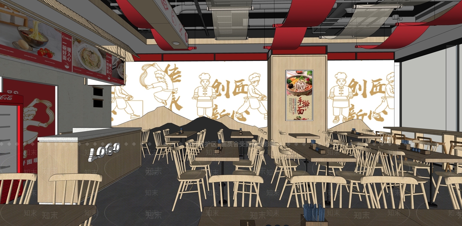 中式快餐店SU模型下载【ID:1103824586】