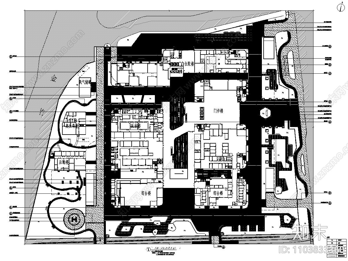 医院园林景观cad施工图下载【ID:1103833360】