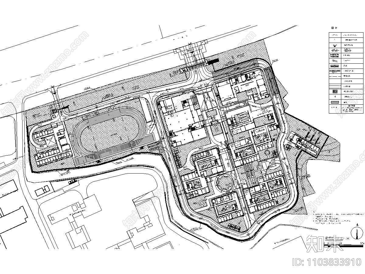残疾人托养中心景观cad施工图下载【ID:1103833910】