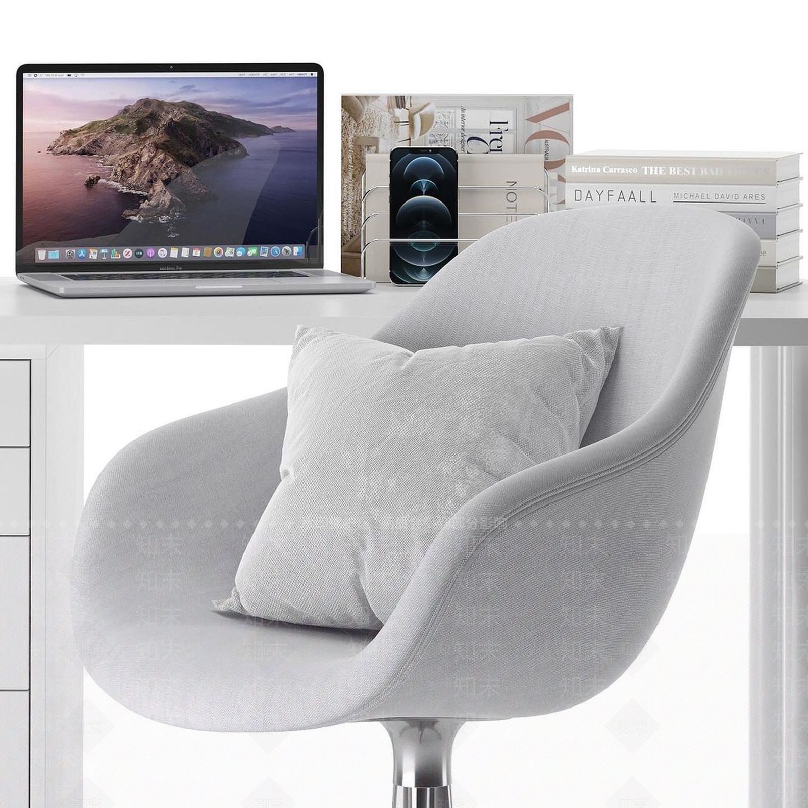 现代办公桌椅组合3D模型下载【ID:1103836240】