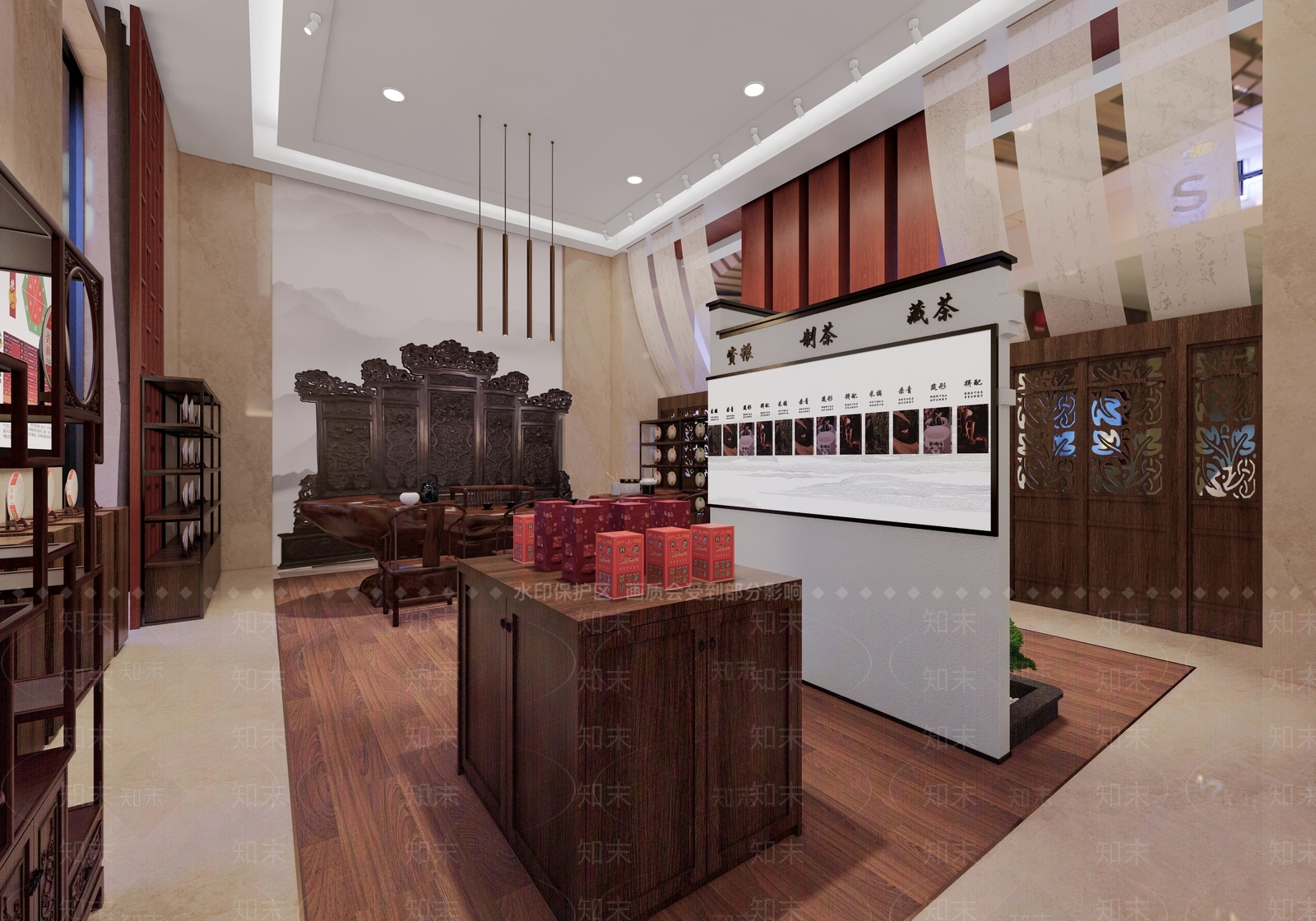 中式茶叶店SU模型下载【ID:1103841110】