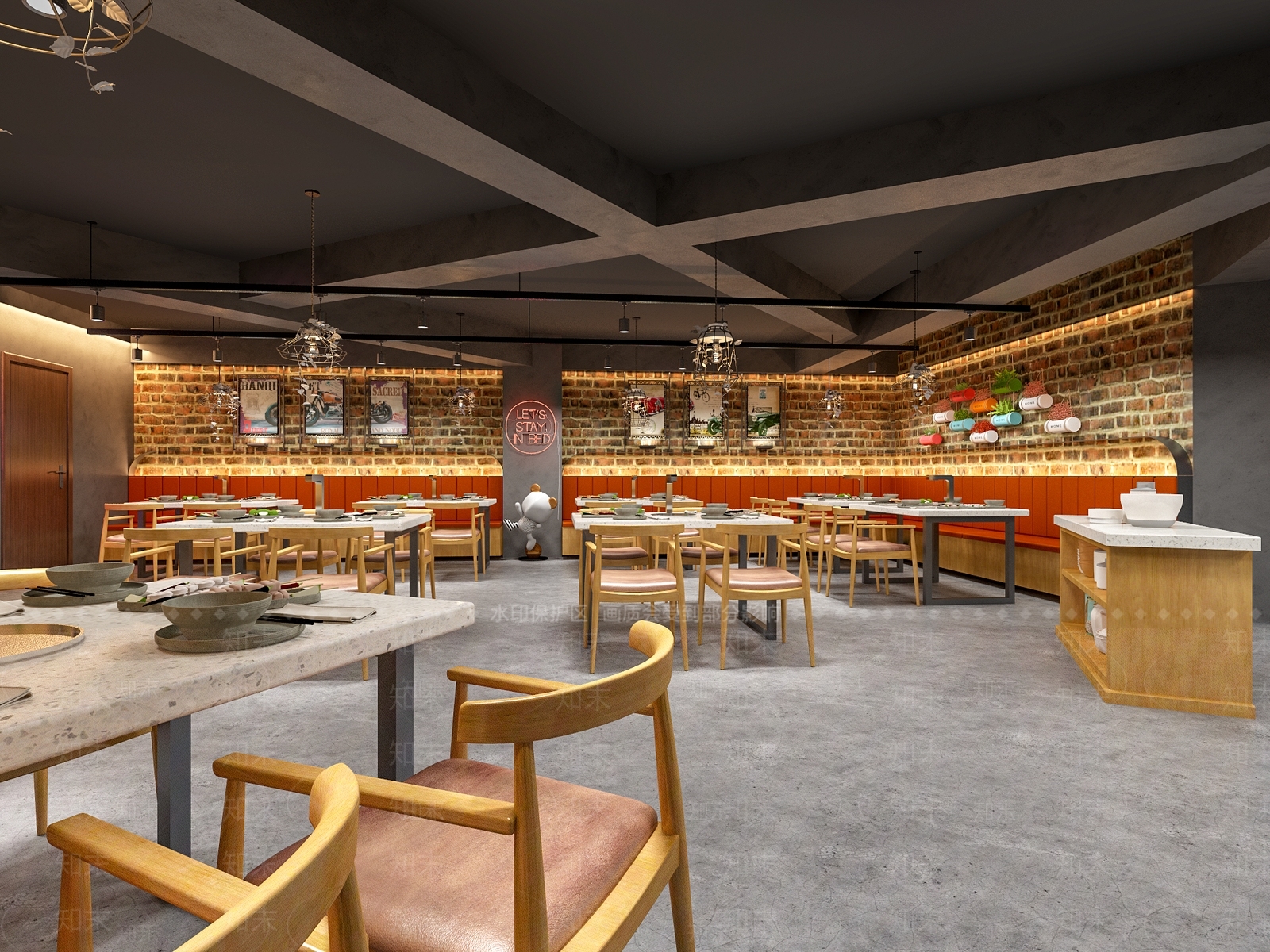 工业风烧烤店3D模型下载【ID:1103842045】