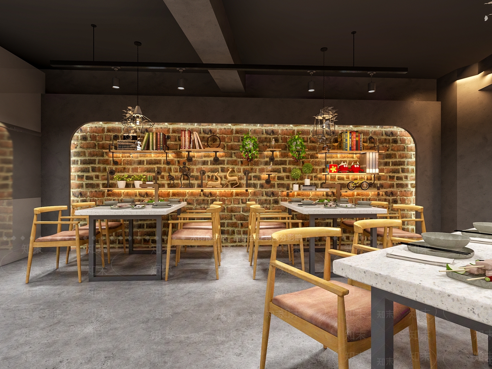 工业风烧烤店3D模型下载【ID:1103842045】