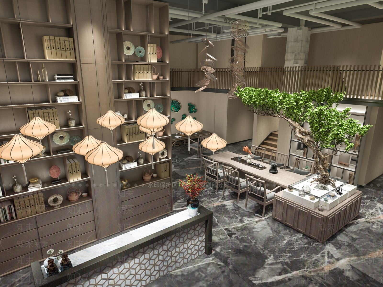 新中式茶馆3D模型下载【ID:1103857868】