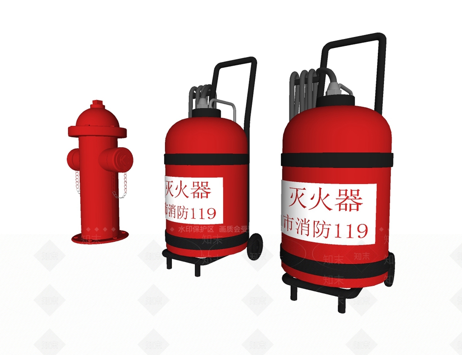 现代灭火器SU模型下载【ID:1103859113】