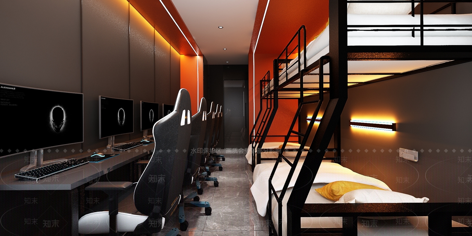 现代电竞酒店3D模型下载【ID:1103872279】