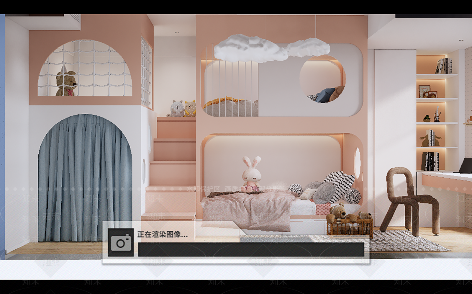 现代女孩儿童房SU模型下载【ID:1103879657】