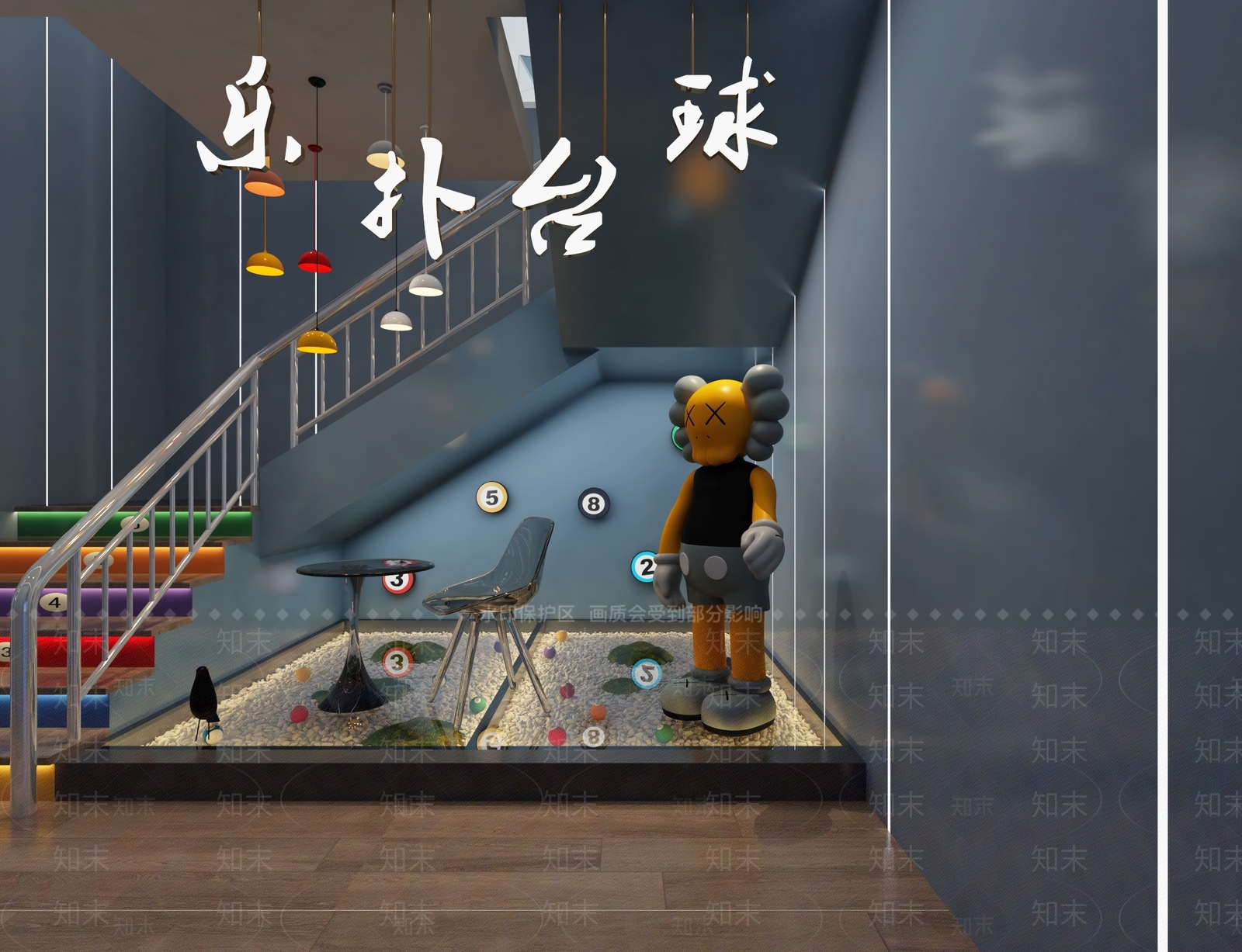 现代台球厅3D模型下载【ID:1103880533】