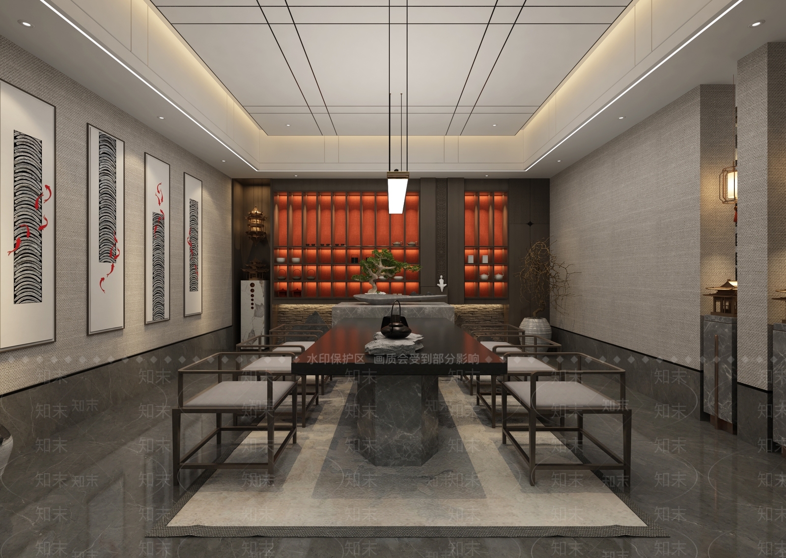 新中式茶馆3D模型下载【ID:1103880741】