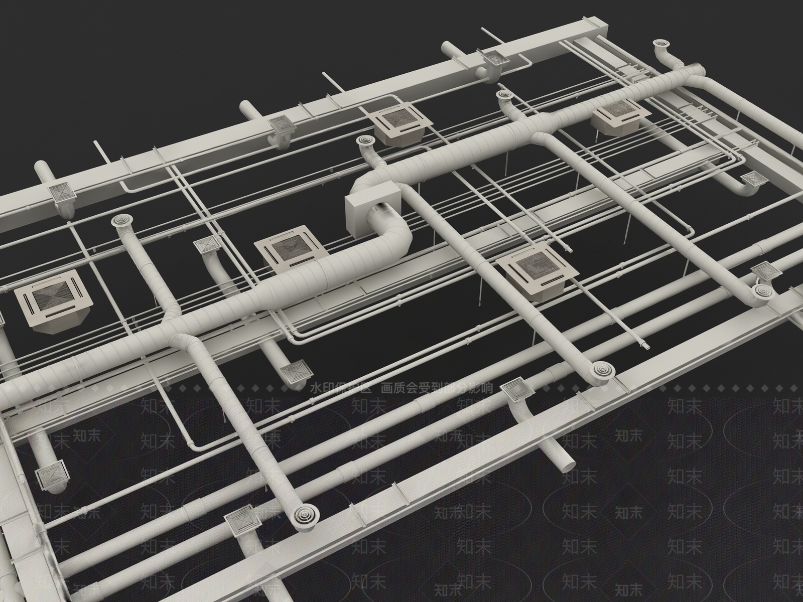 现代空调管道3D模型下载【ID:1103880890】