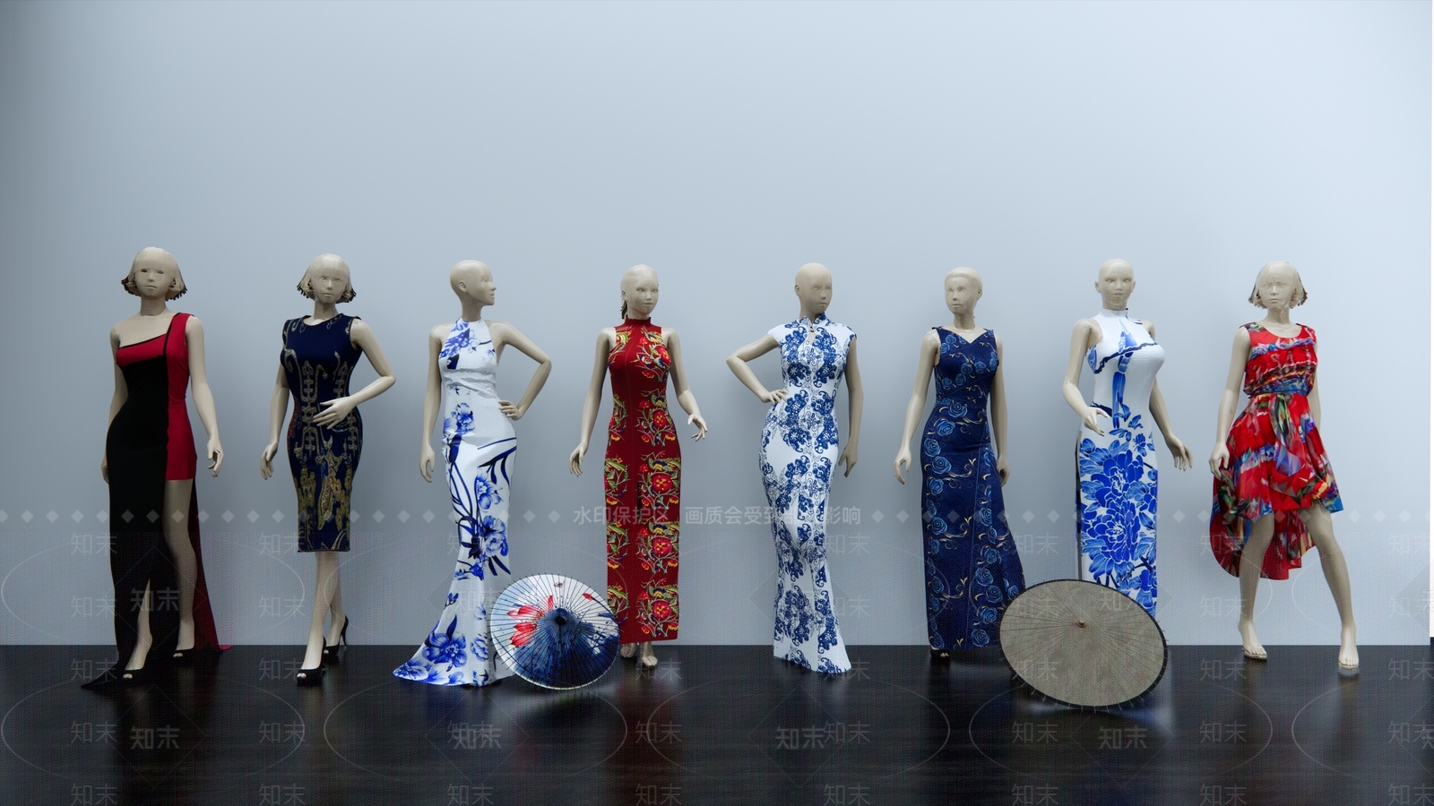 现代服装模特SU模型下载【ID:1103880922】