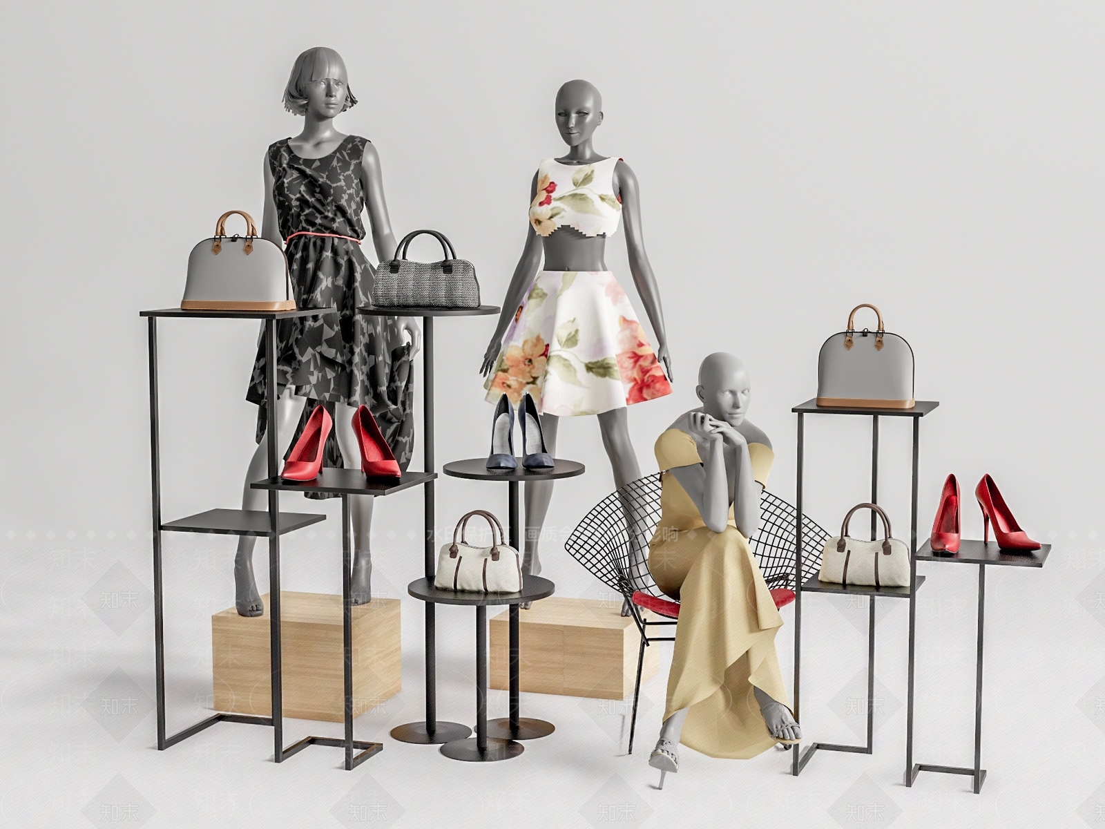 现代婚纱店模特SU模型下载【ID:1103881173】