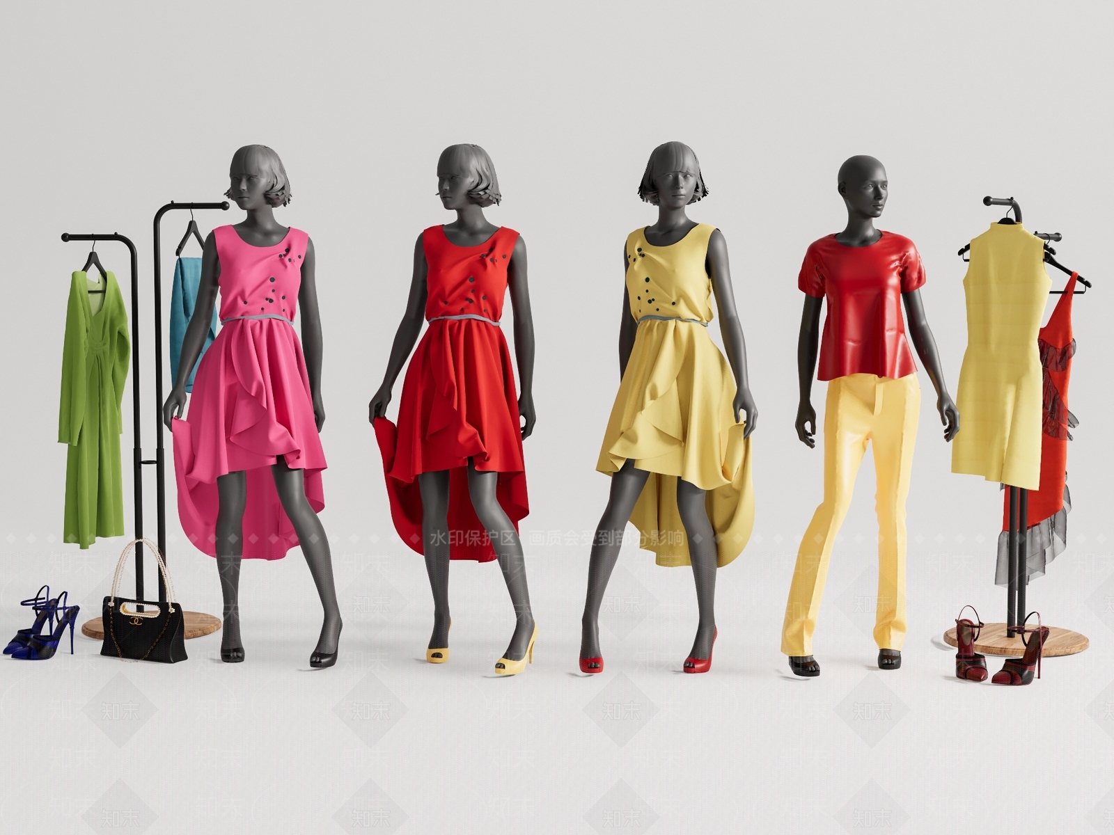 现代服装店模特SU模型下载【ID:1103881108】