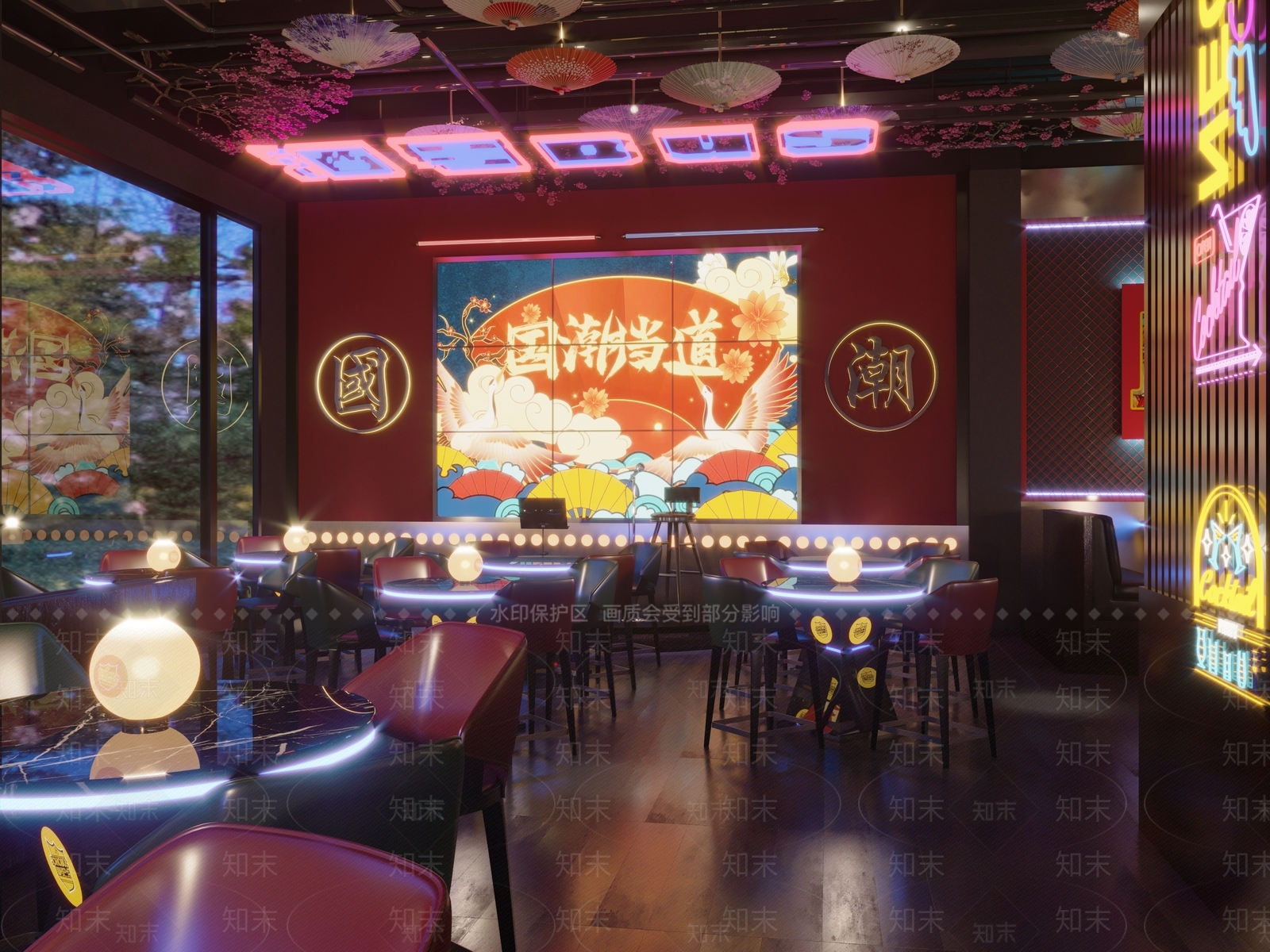 工业风国潮酒吧3D模型下载【ID:1103894537】