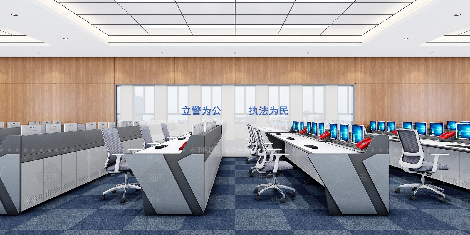 现代指挥控制室3D模型下载【ID:1103898429】