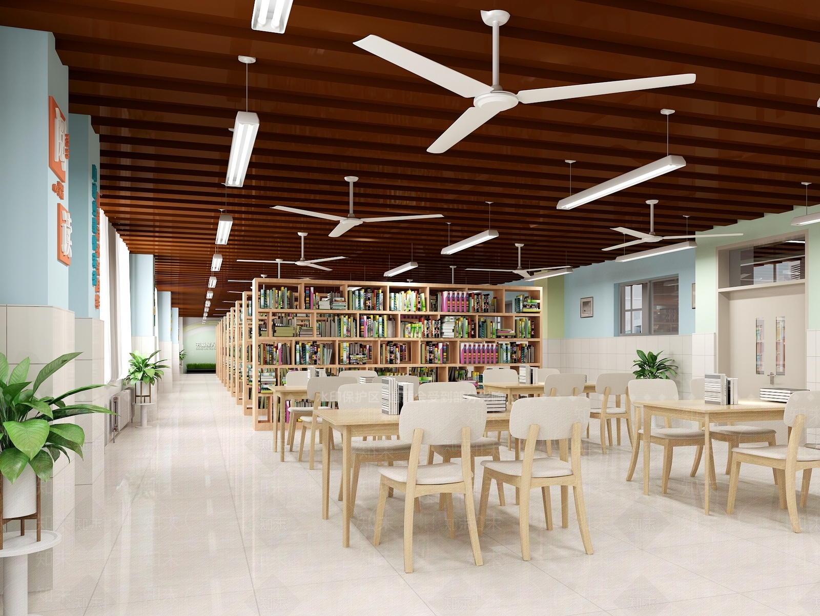 现代图书馆3D模型下载【ID:1103900615】
