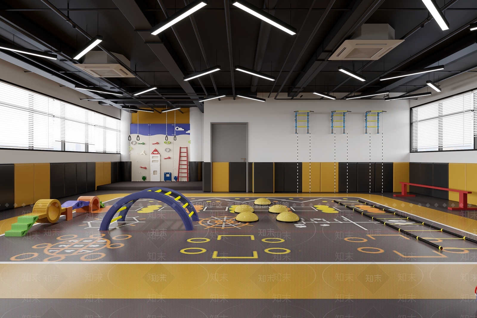 工业风儿童体能训练室3D模型下载【ID:1103914850】