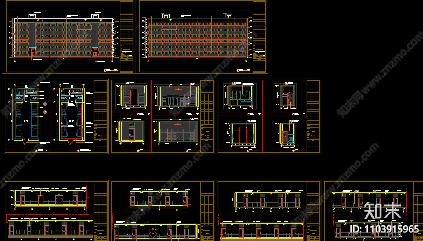 一套学生宿舍外立面及室内改造图纸施工图下载【ID:1103915965】