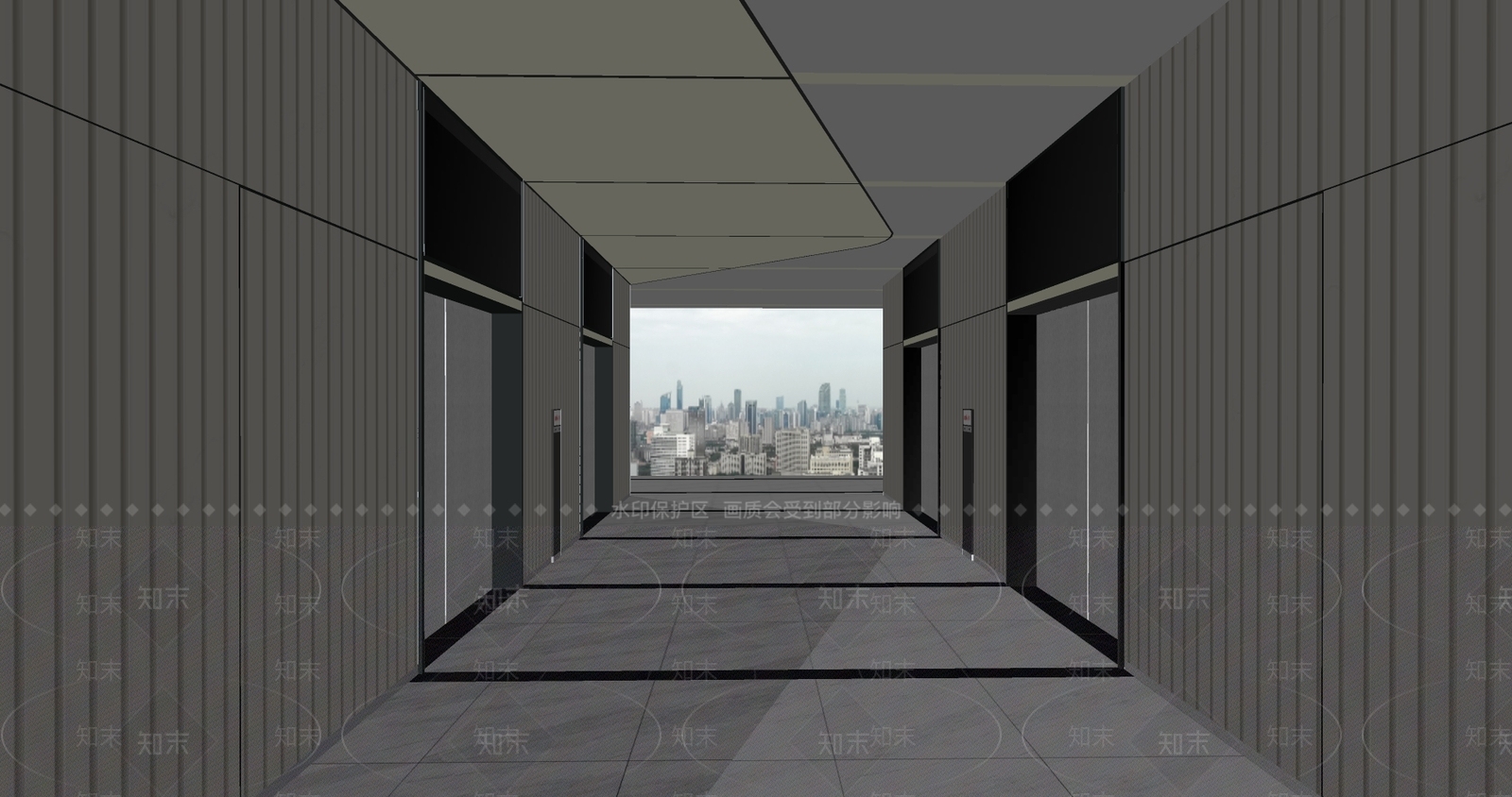现代电梯厅SU模型下载【ID:1103920457】