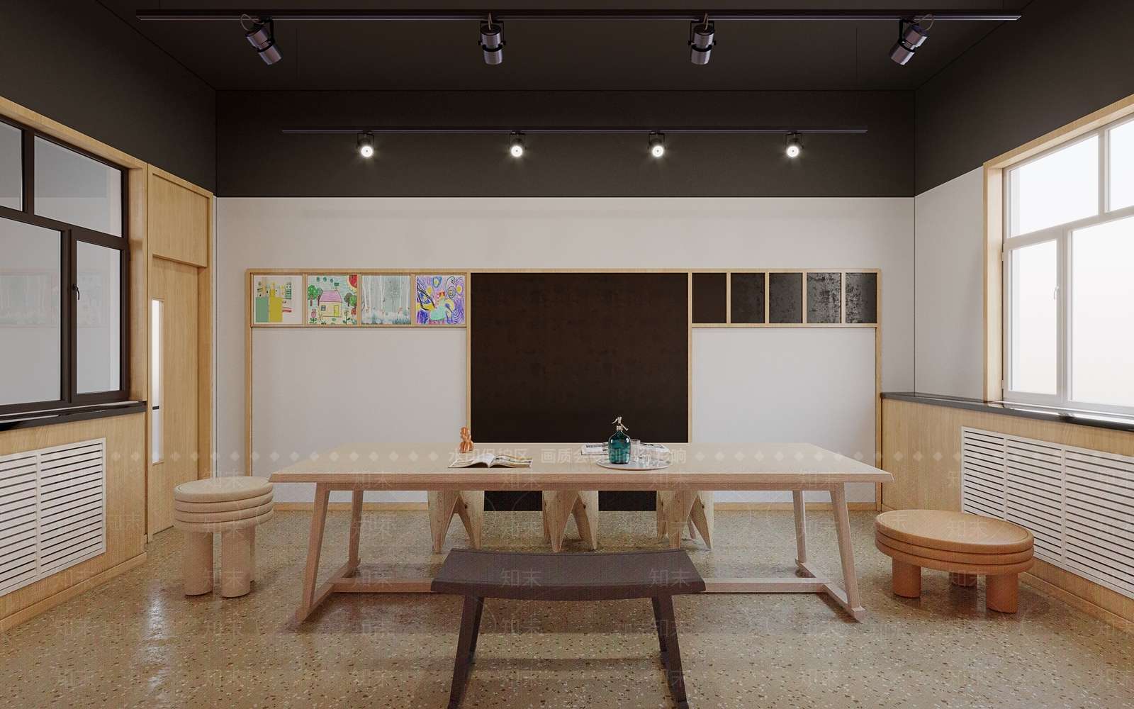 现代幼儿园绘本室3D模型下载【ID:1103920983】