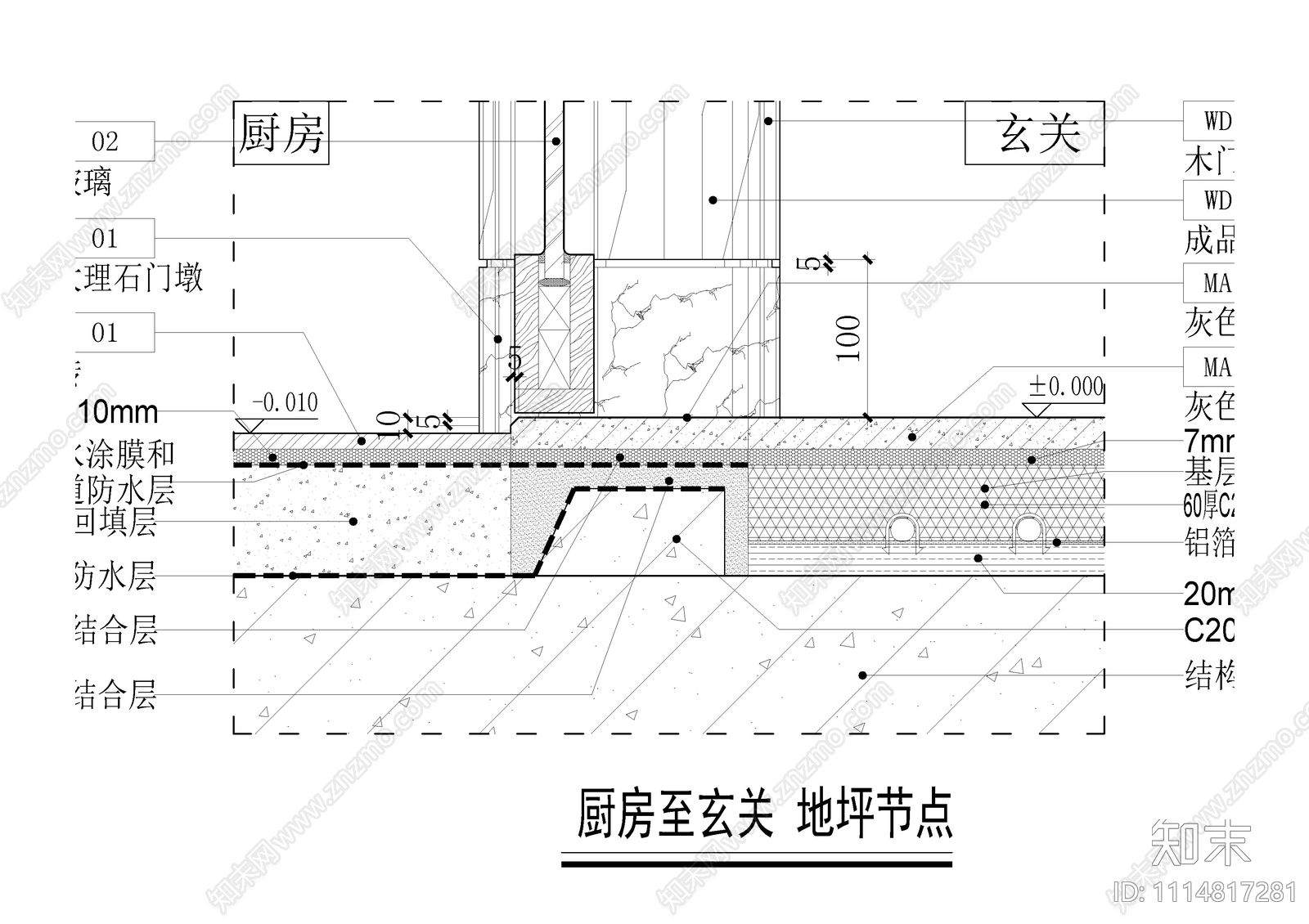 家装地面节点图cad施工图下载【ID:1114817281】