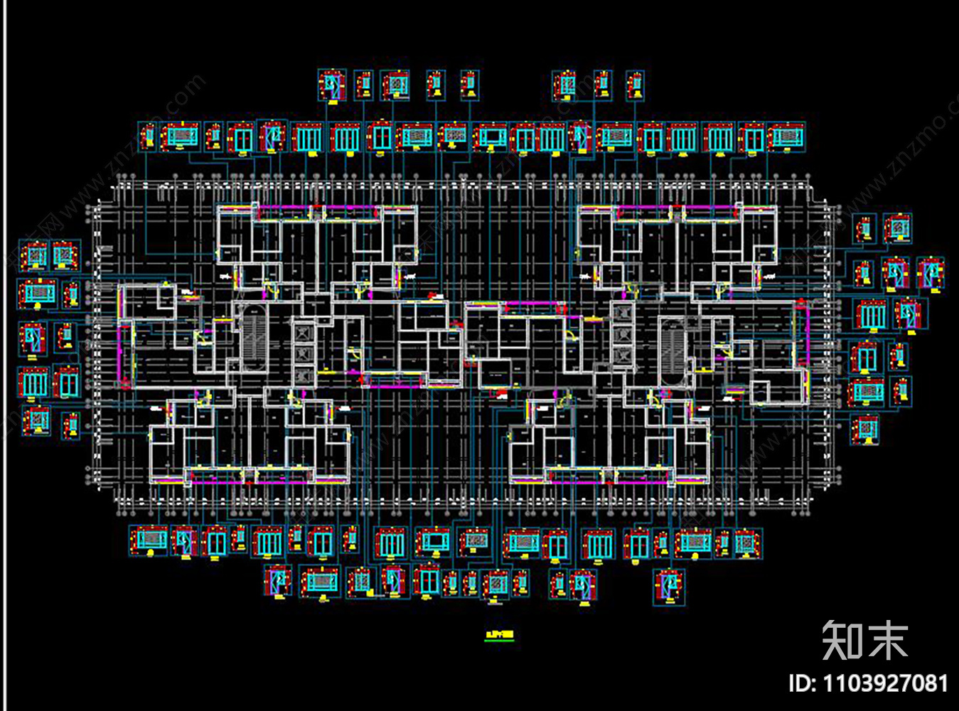 居住楼铝合金门窗深化CAD设计图施工图下载【ID:1103927081】