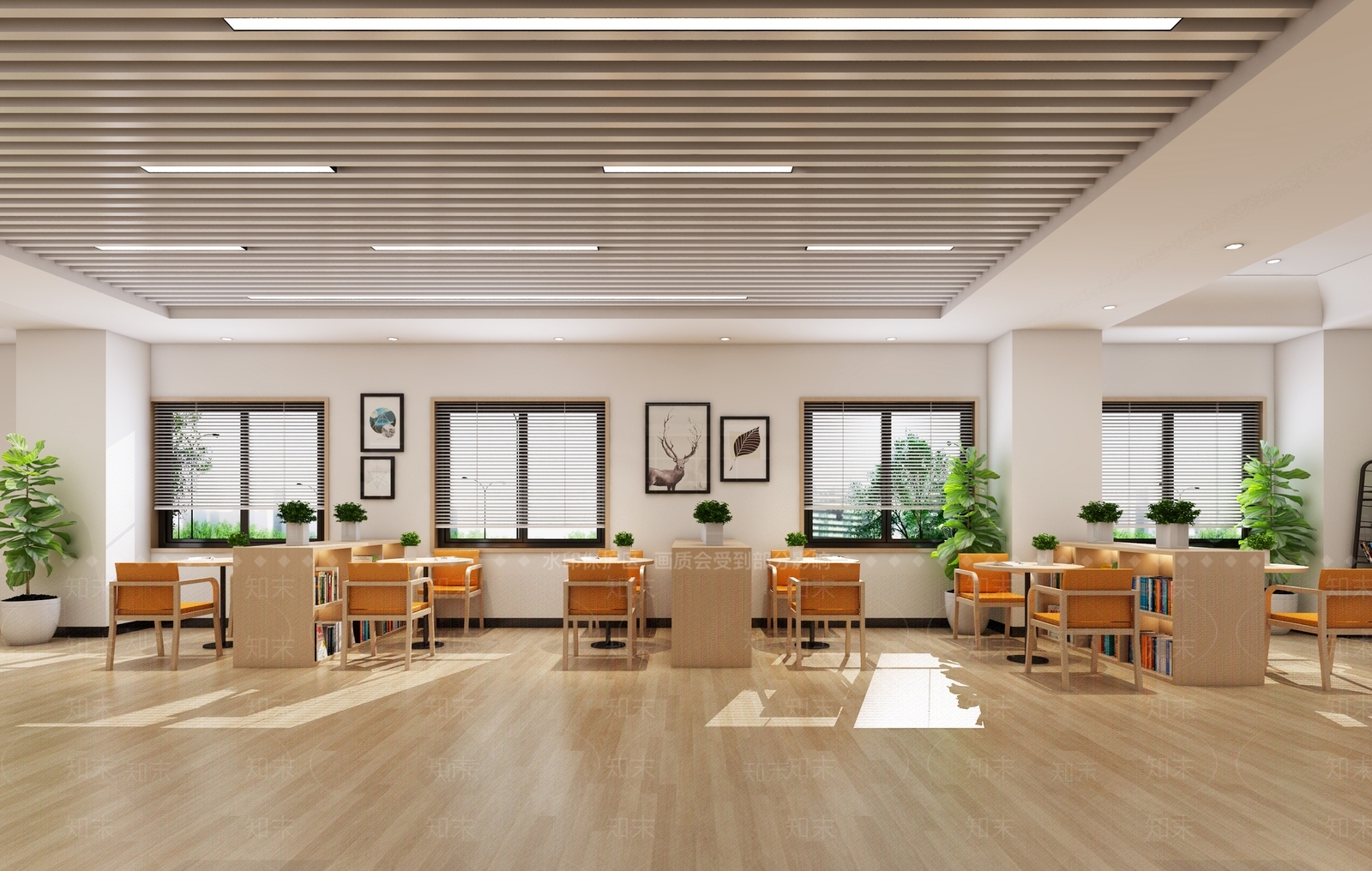 现代图书馆3D模型下载【ID:1103929731】