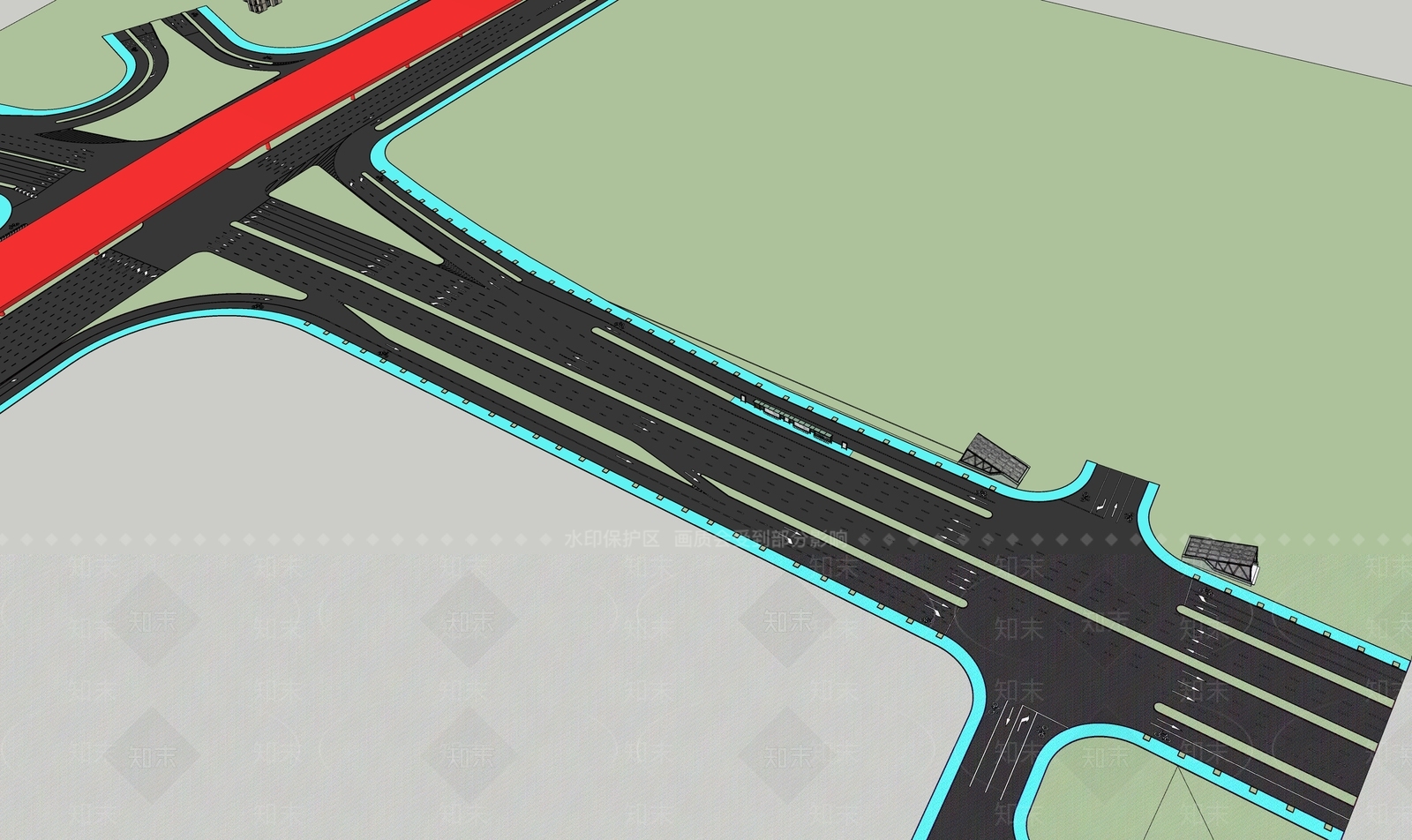 现代道路SU模型下载【ID:1103930459】