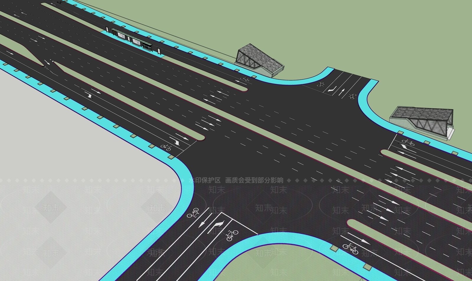 现代道路SU模型下载【ID:1103930459】