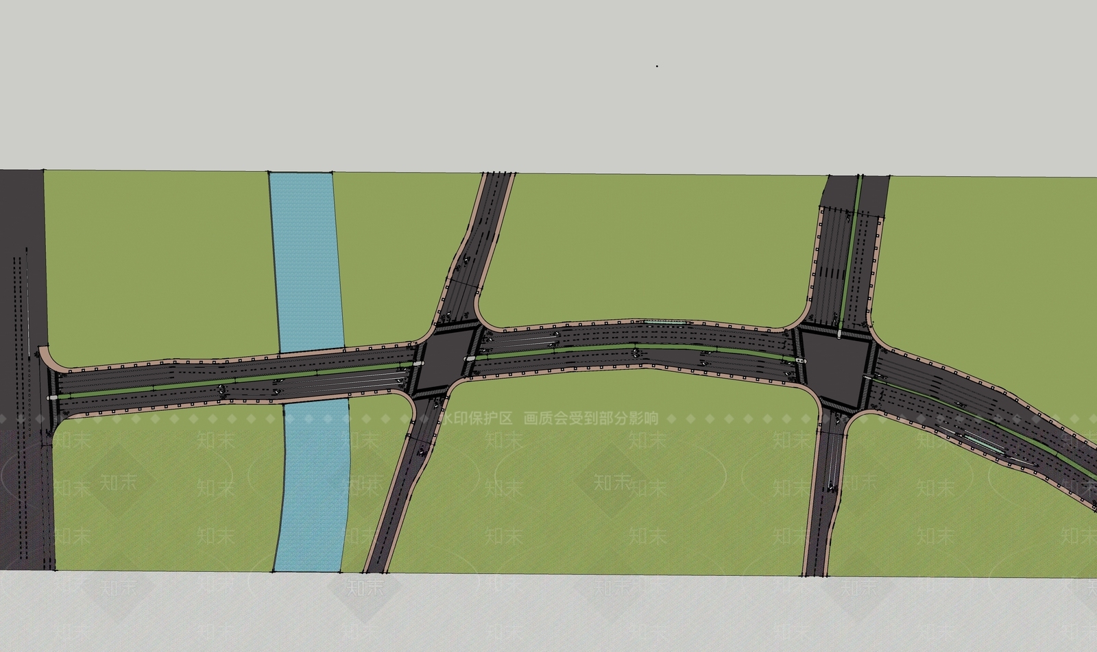 现代道路SU模型下载【ID:1103936922】