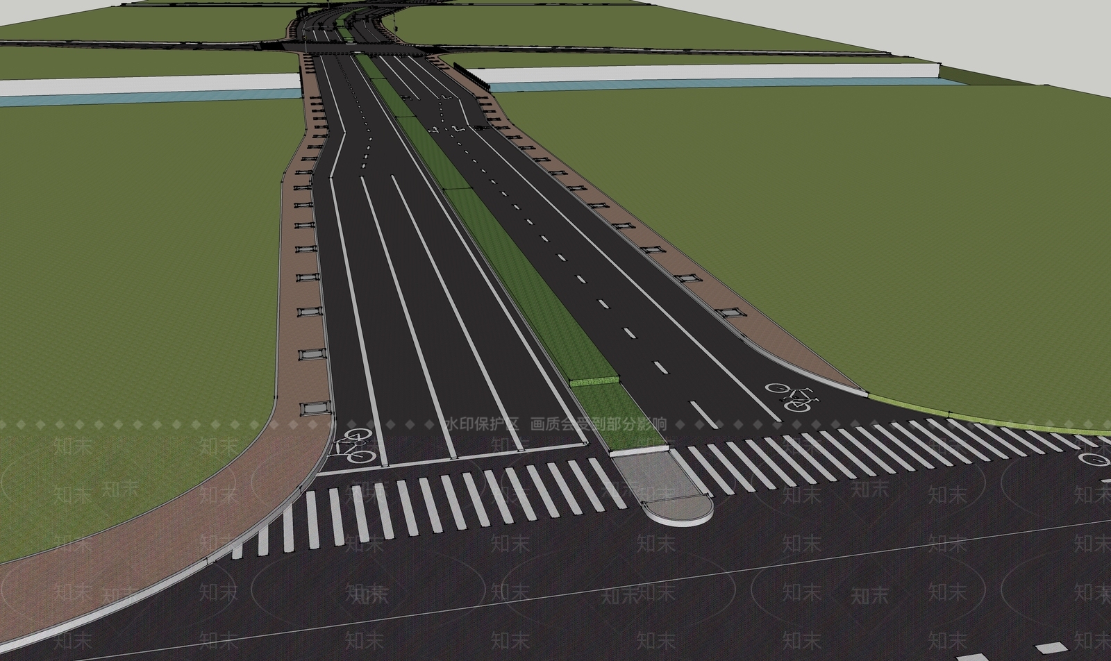现代道路SU模型下载【ID:1103936922】