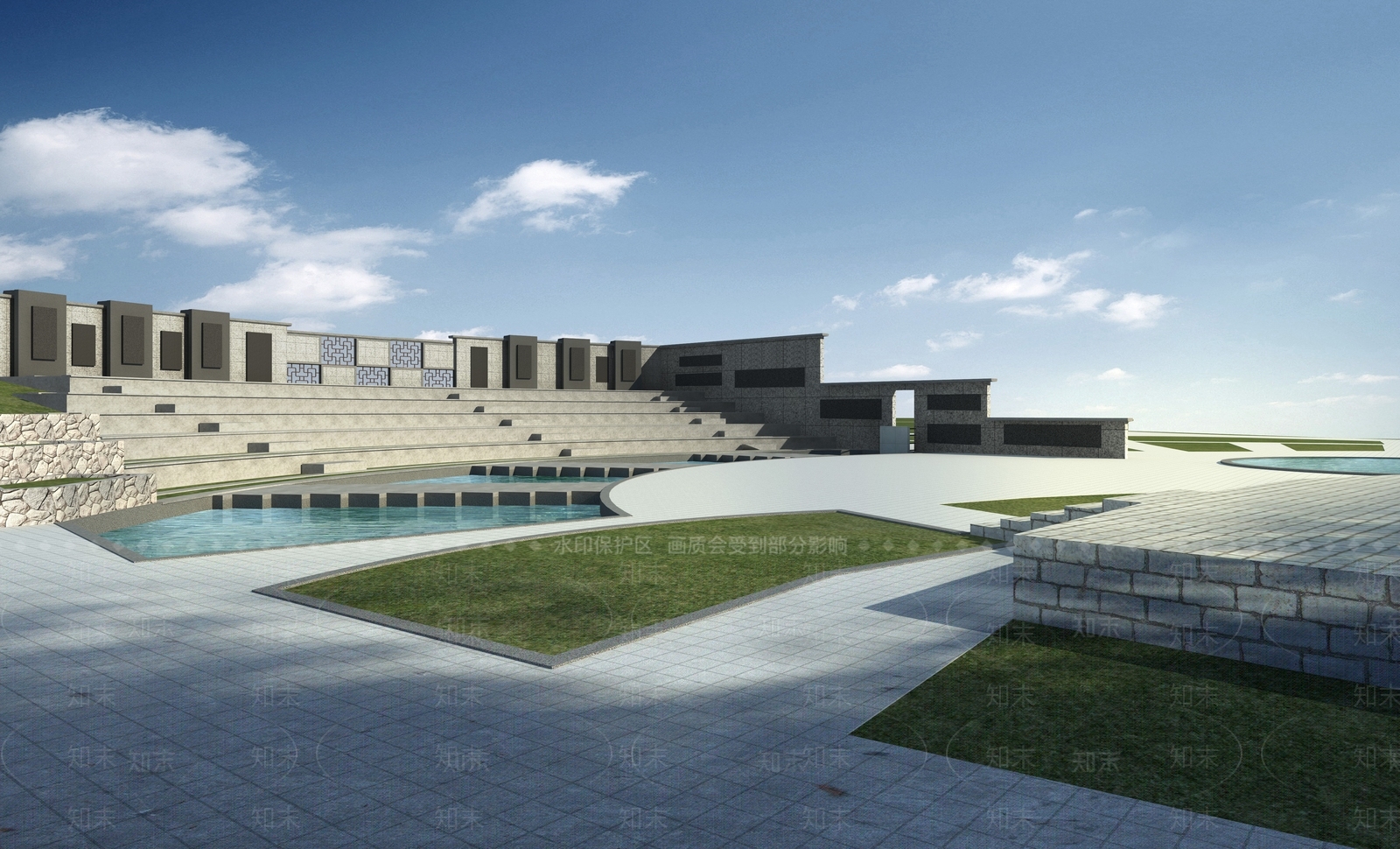 中式文化广场3D模型下载【ID:1103939008】