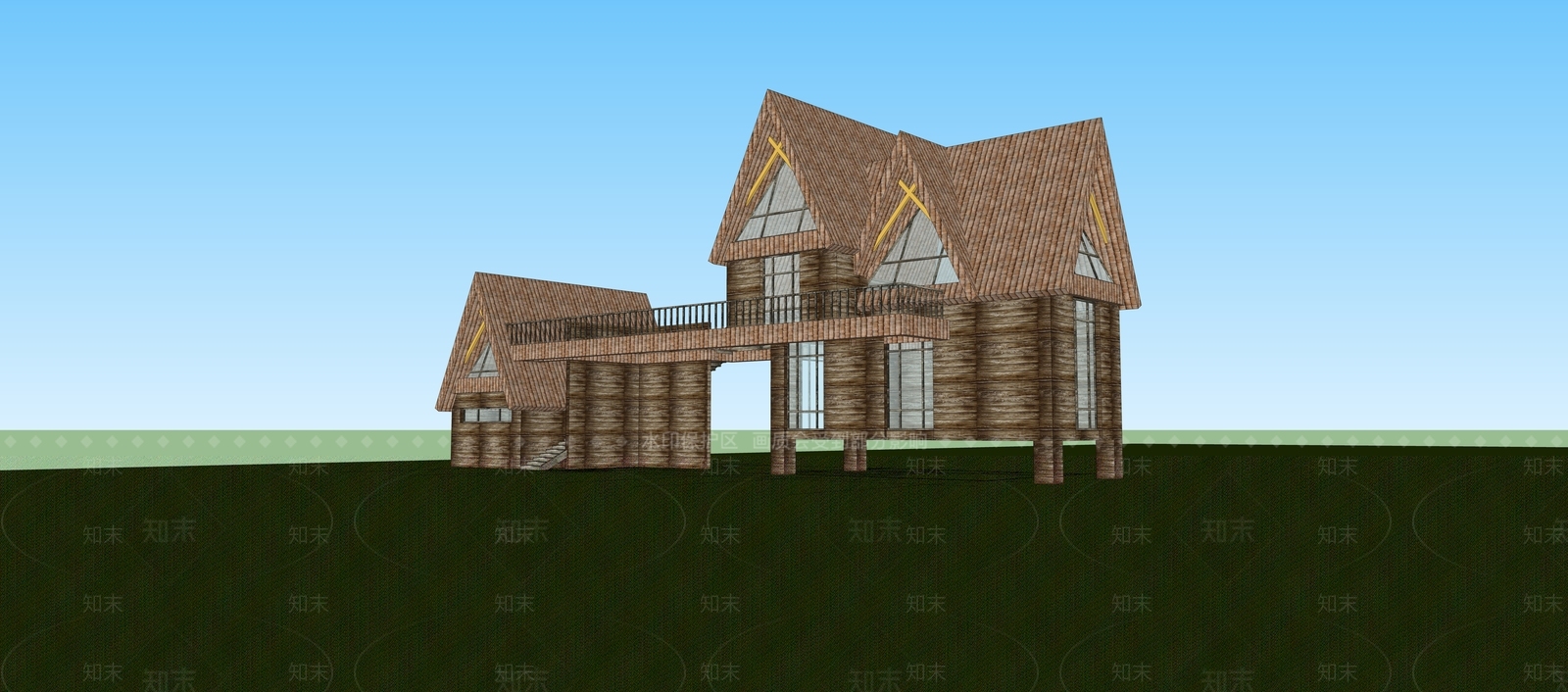 北欧风格建筑SU模型下载【ID:1103939465】