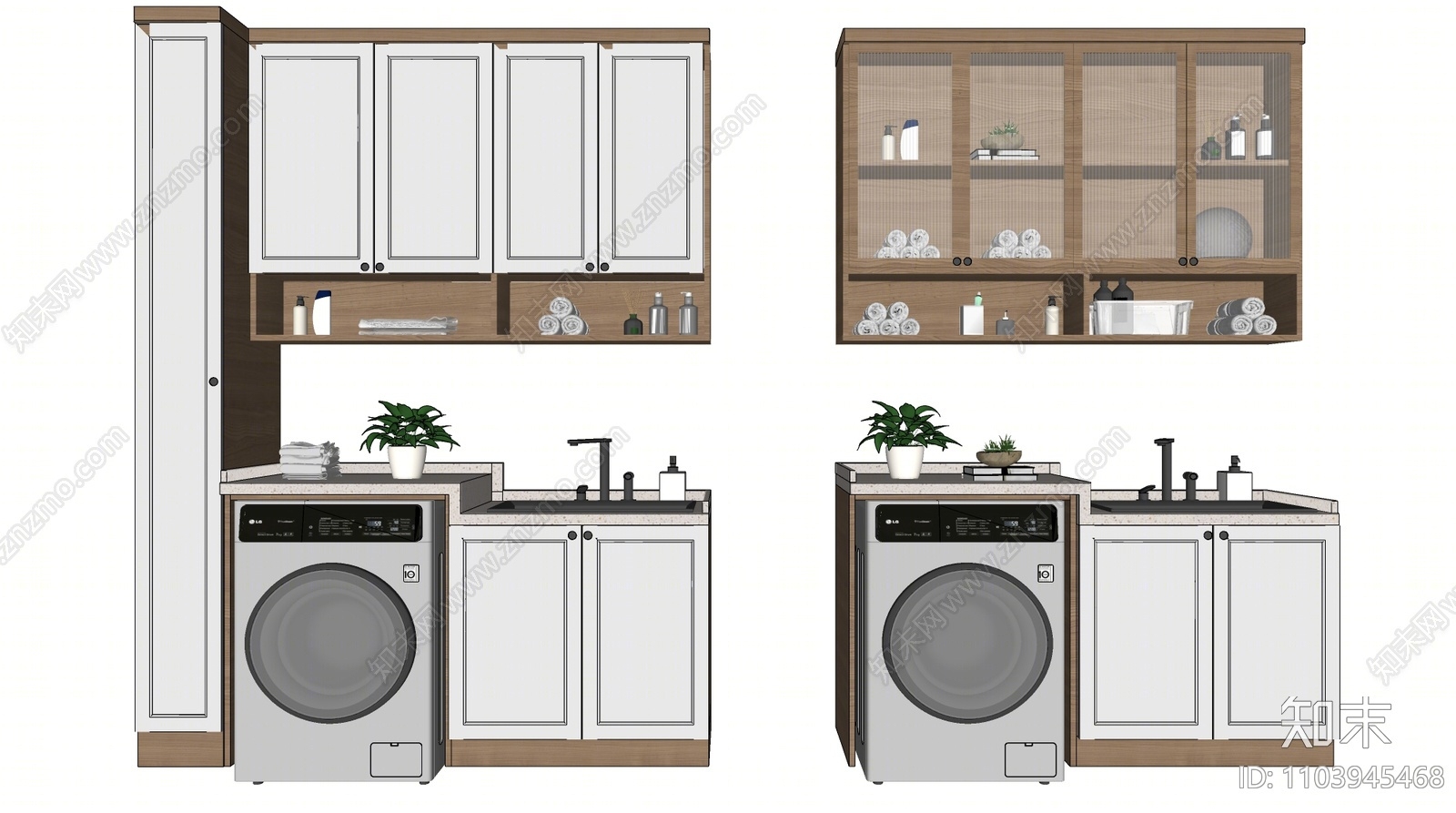 北欧阳台洗衣柜SU模型下载【ID:1103945468】