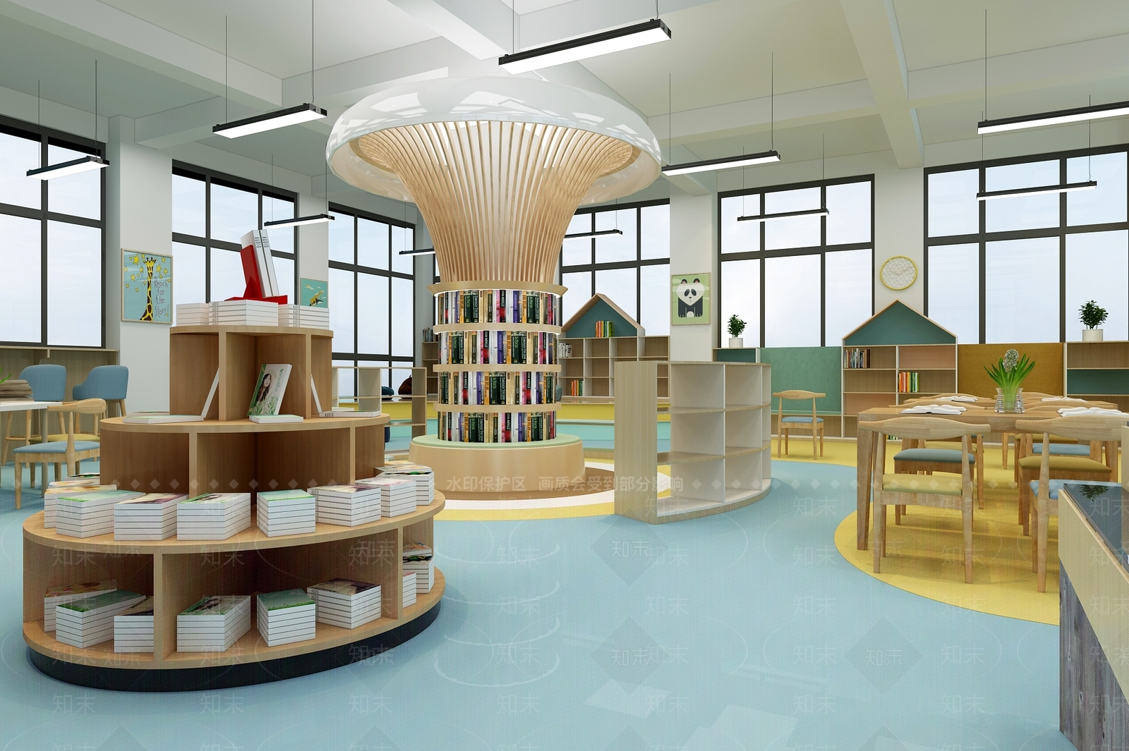 现代图书馆3D模型下载【ID:1103948506】