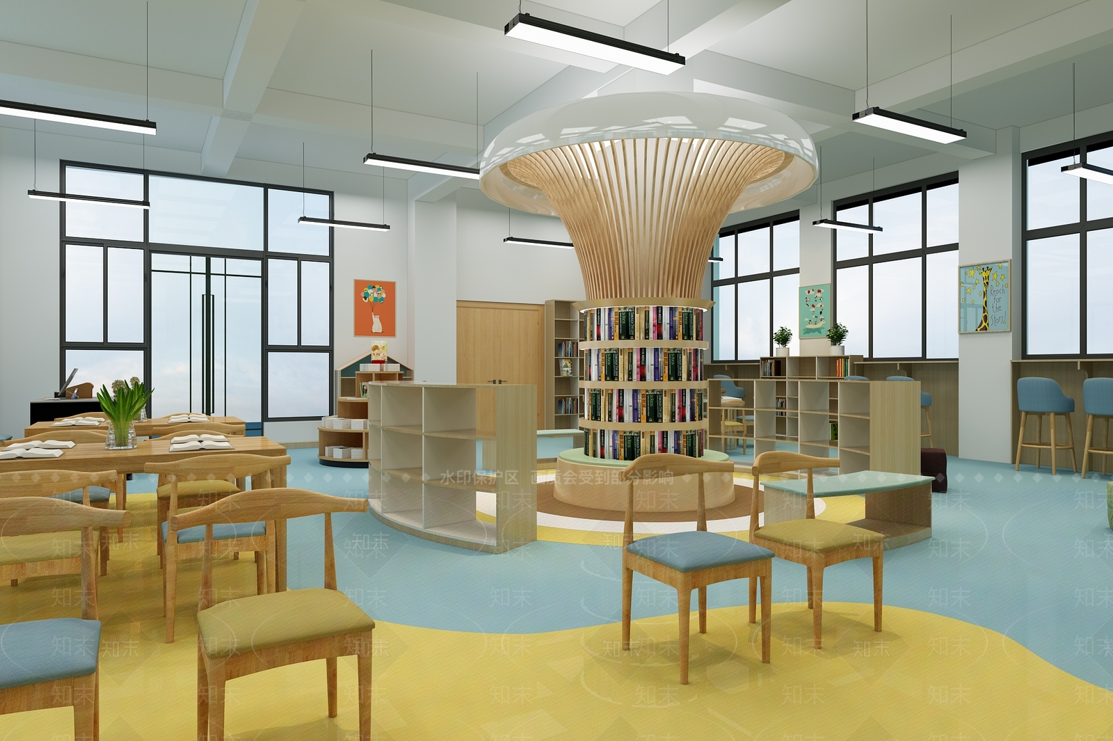 现代图书馆3D模型下载【ID:1103948506】