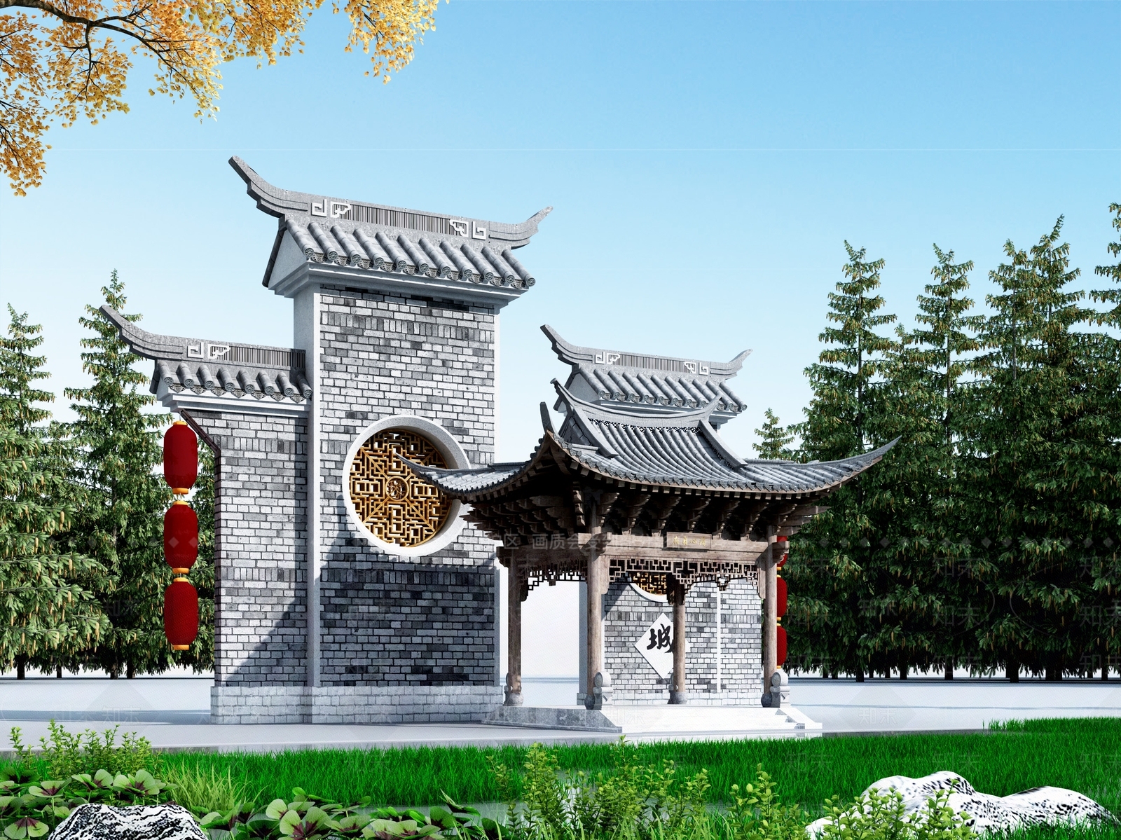 中式亭子3D模型下载【ID:1103948991】