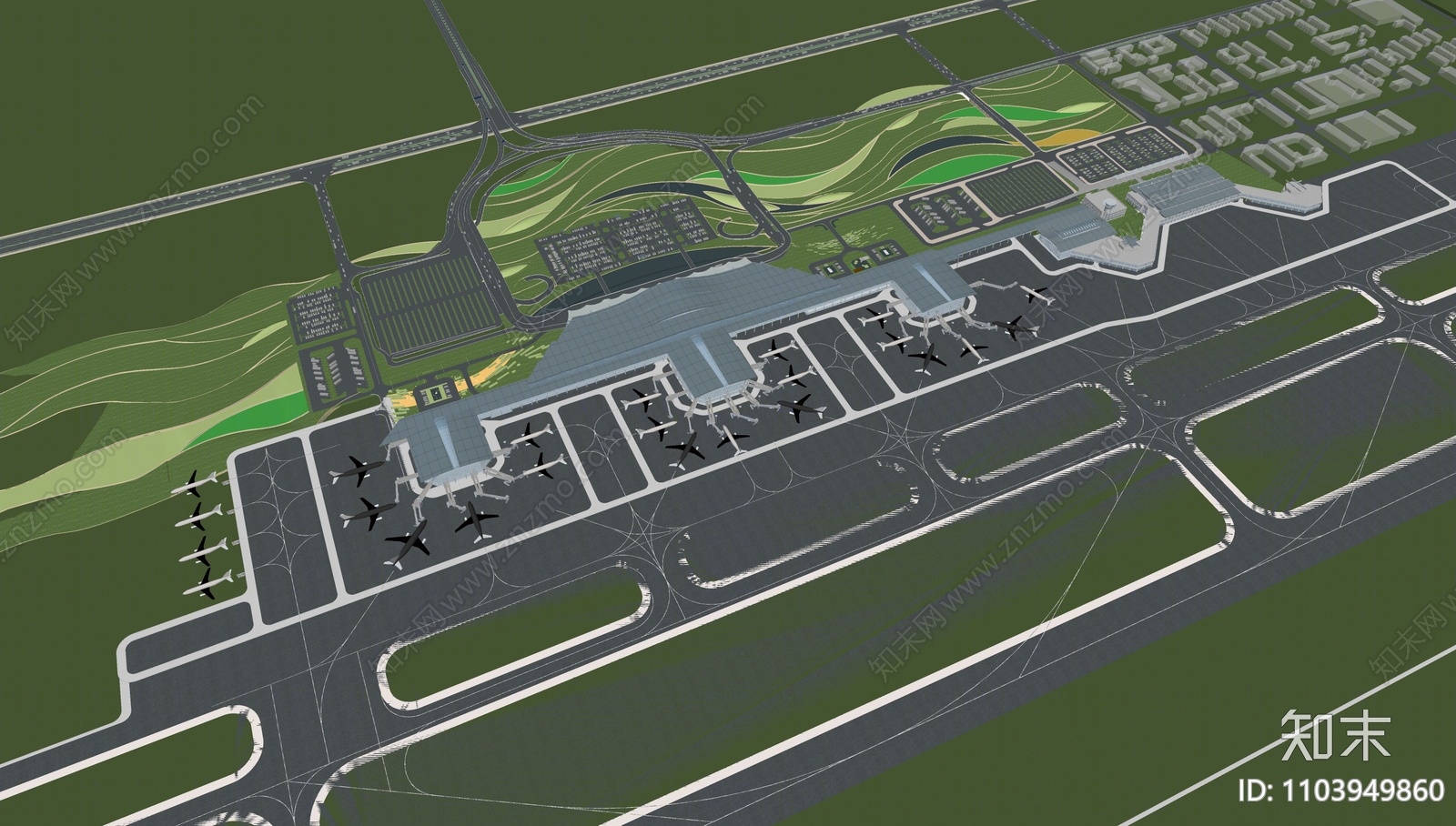 现代机场SU模型下载【ID:1103949860】