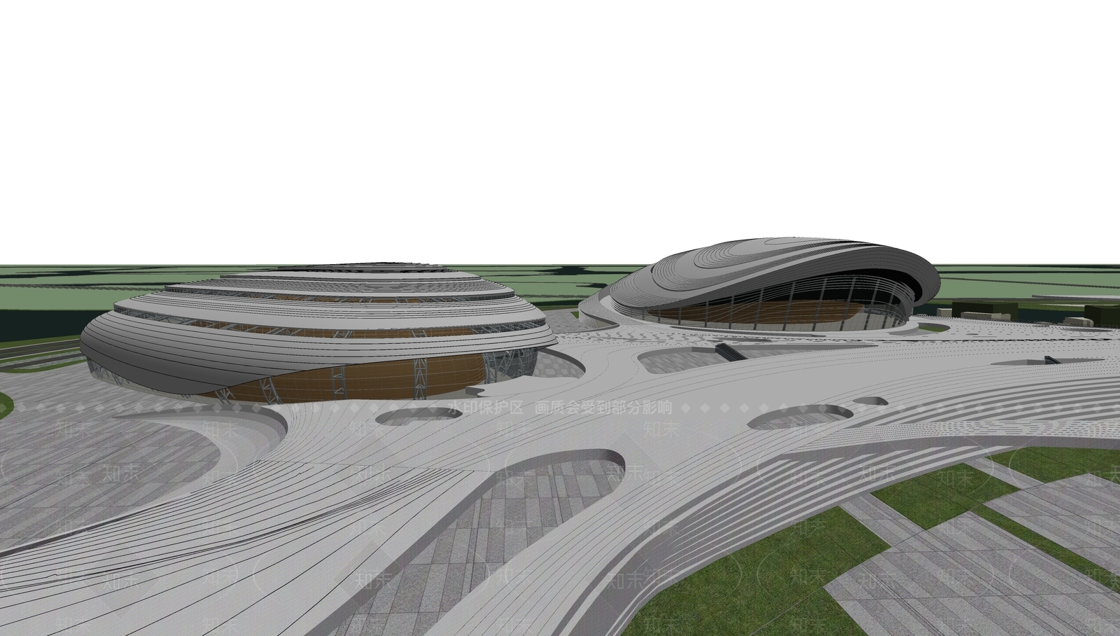 展览馆建筑SU模型精品下载_SketchUp模型_知末网