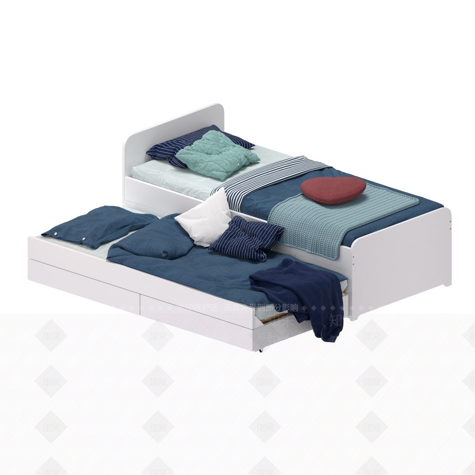 现代儿童床3D模型下载【ID:1103954223】