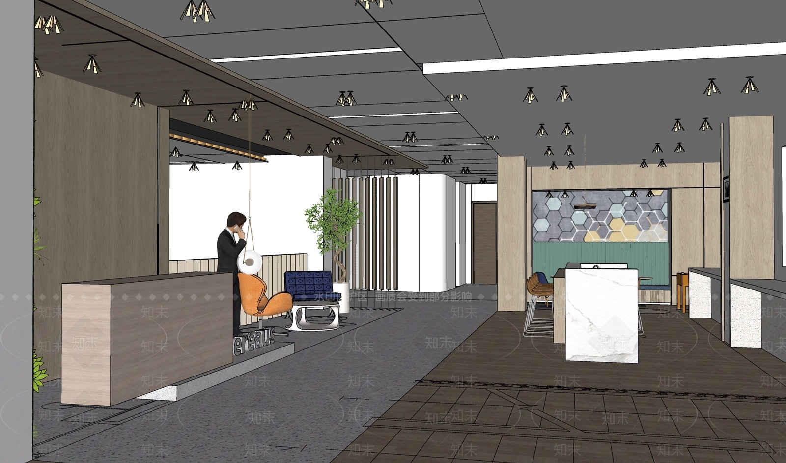 现代休息区SU模型下载【ID:1103954904】