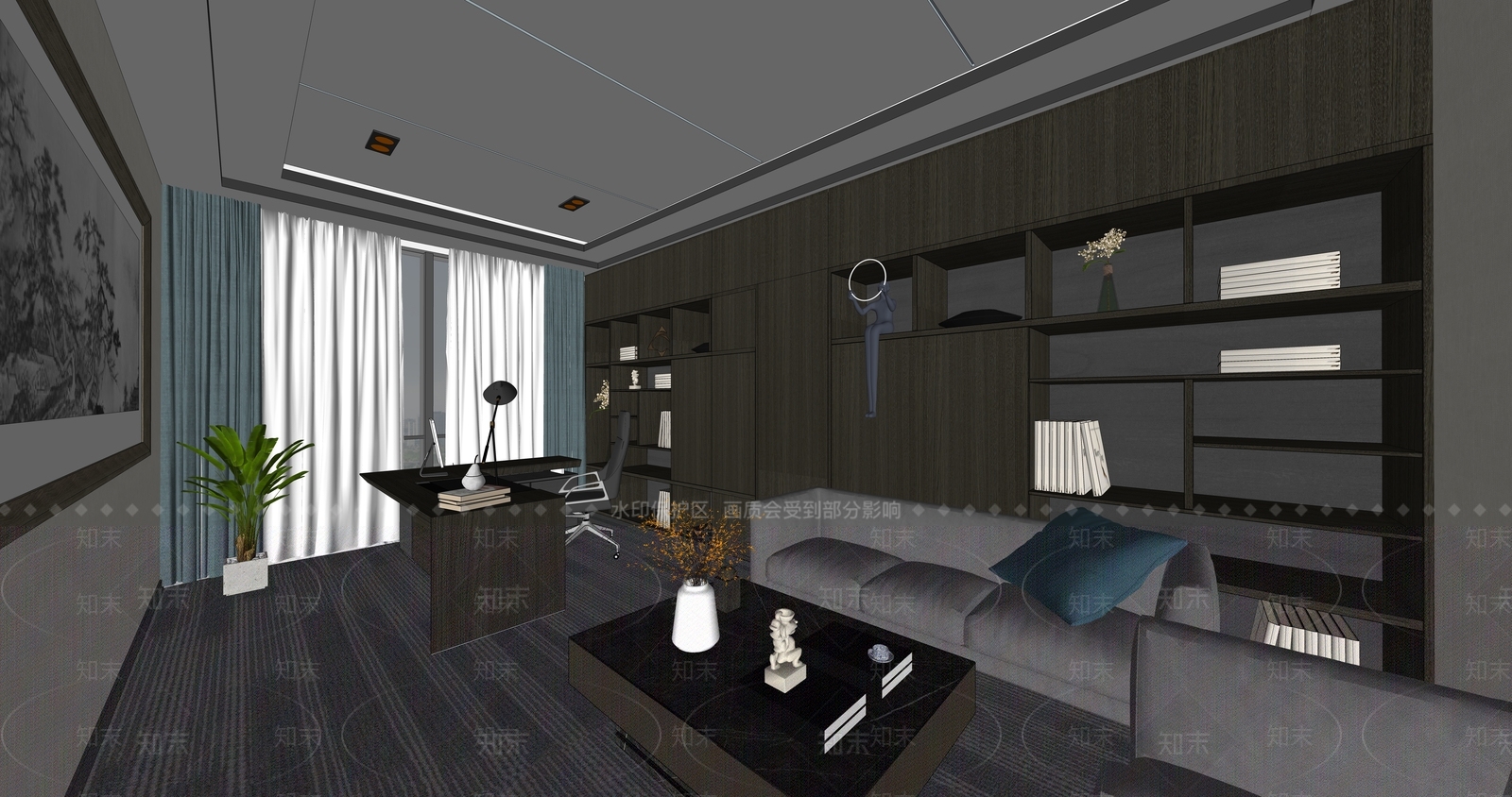 现代办公室SU模型下载【ID:1103960922】