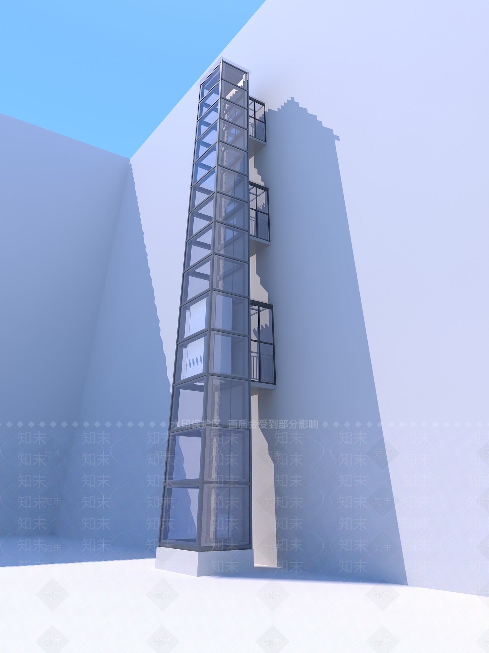 现代电梯3D模型下载【ID:1103960432】