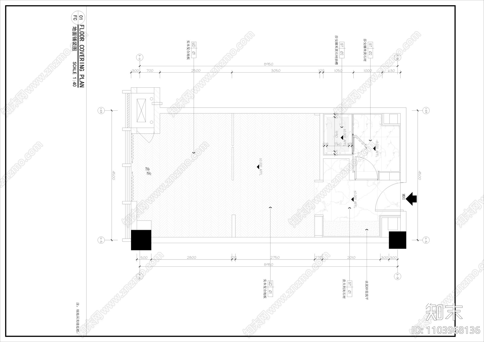 公寓施工图cad施工图下载【ID:1103968136】