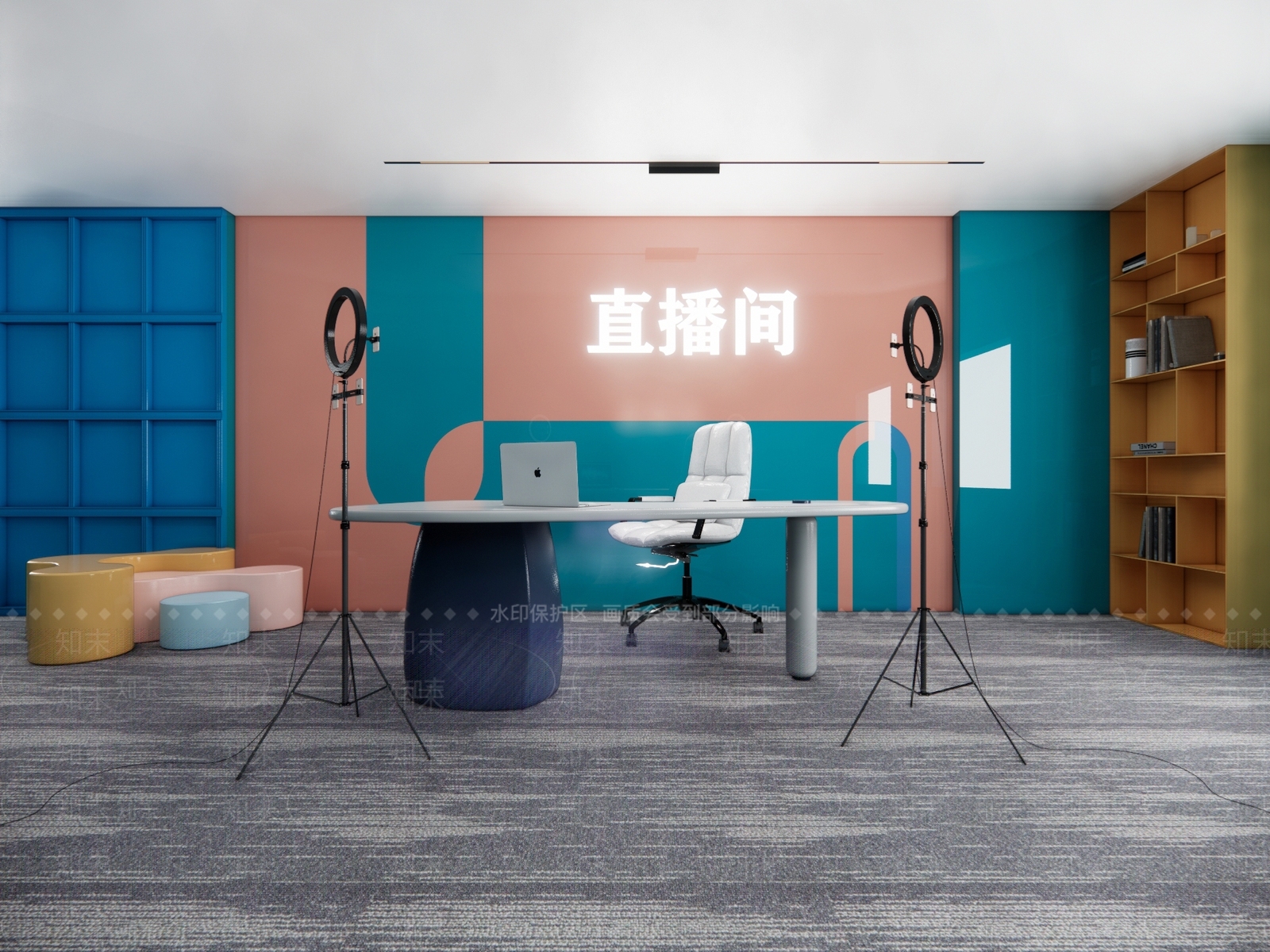 现代网红直播间SU模型下载【ID:1103972394】