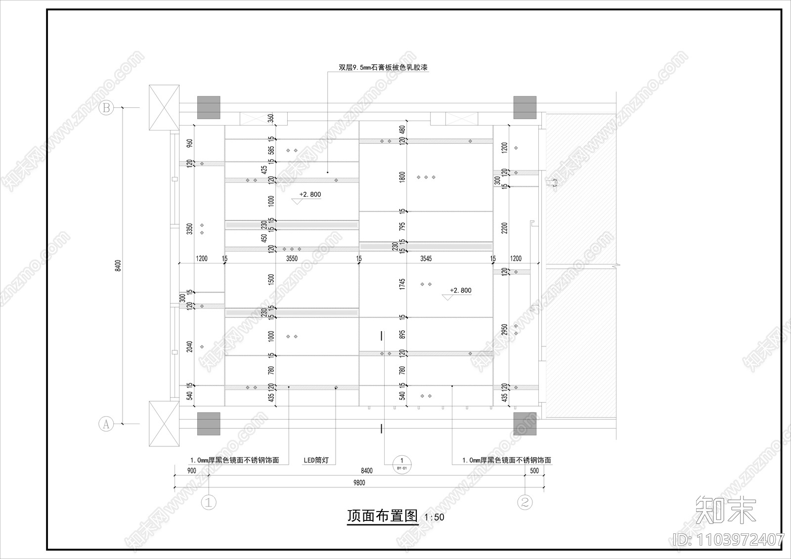 现代简约售楼中心cad施工图下载【ID:1103972407】