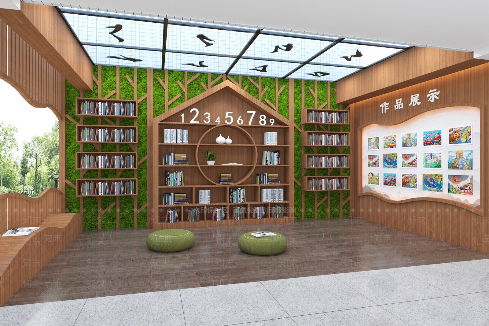 新中式阅读区3D模型下载【ID:1103975279】