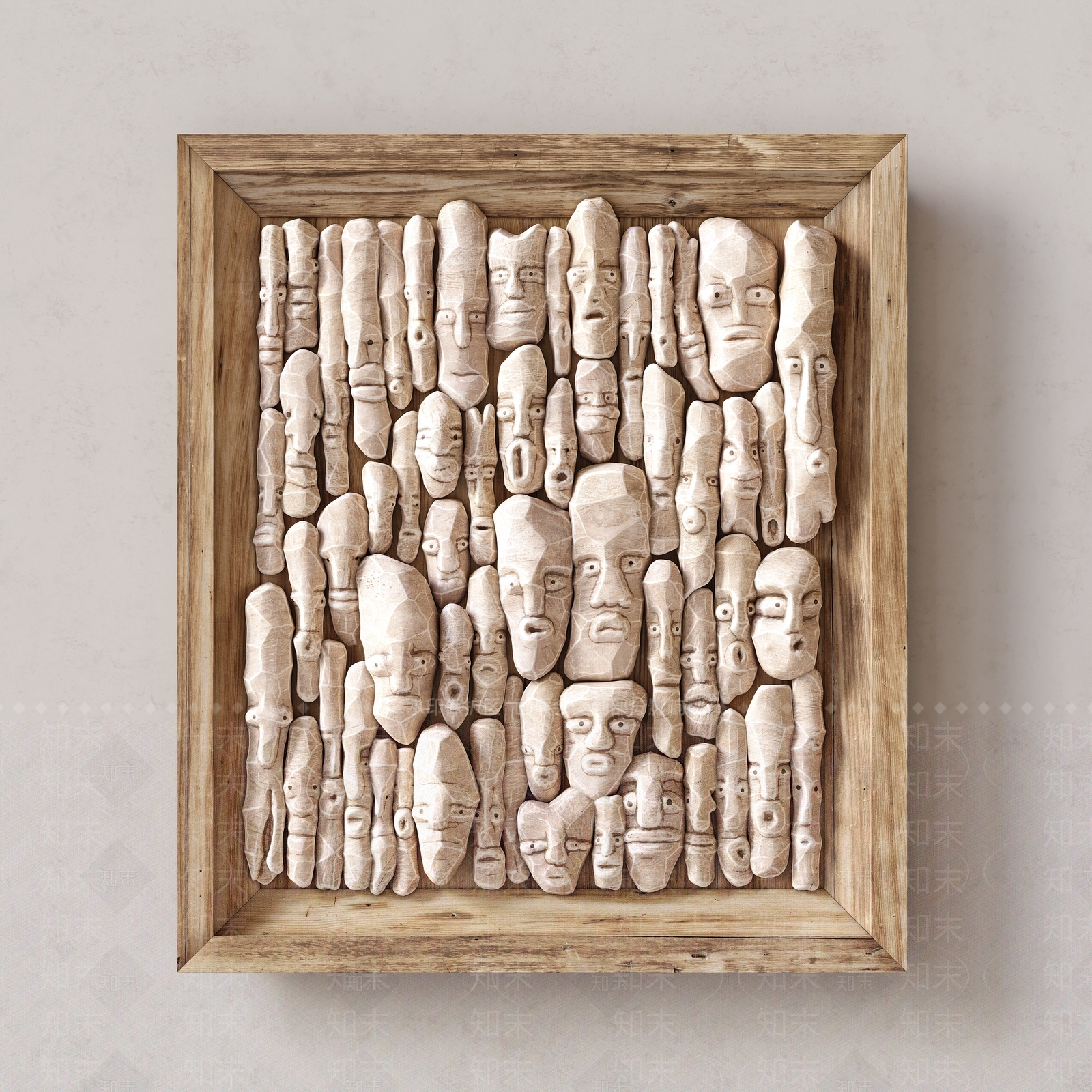 新中式骷髅头墙饰挂件3D模型下载【ID:1103977127】