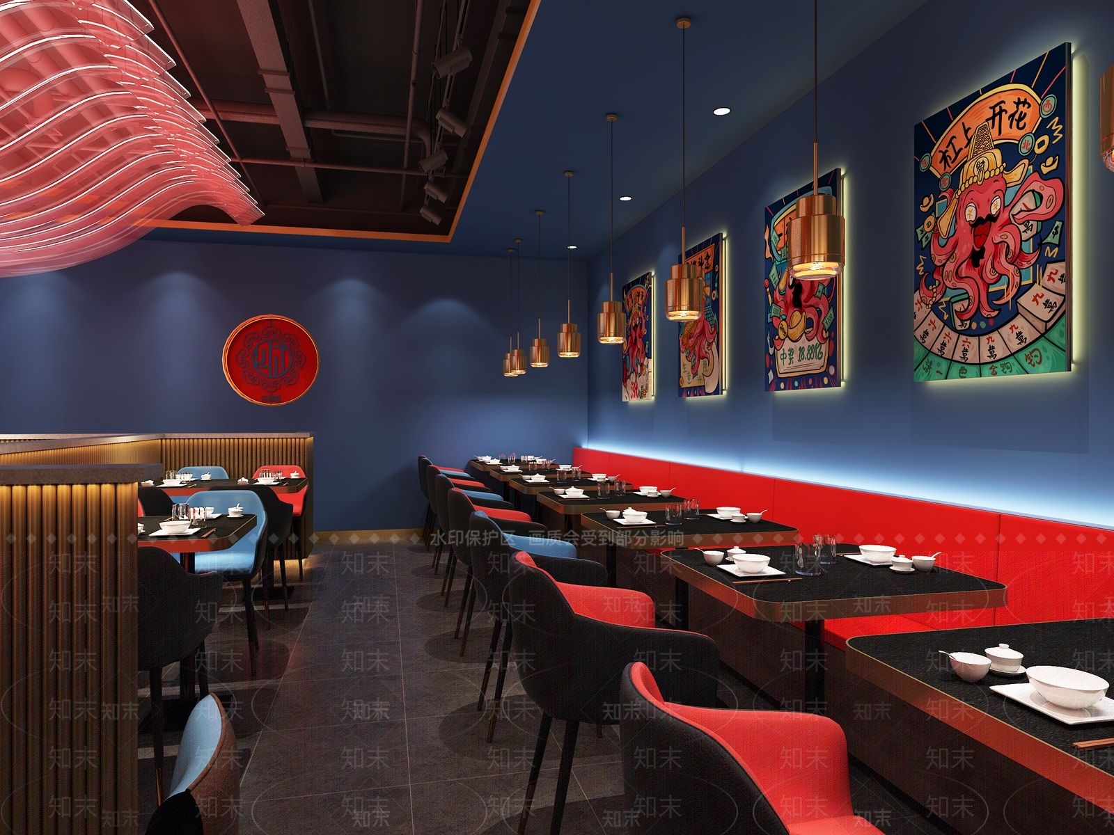 现代火锅店3D模型下载【ID:1104693016】