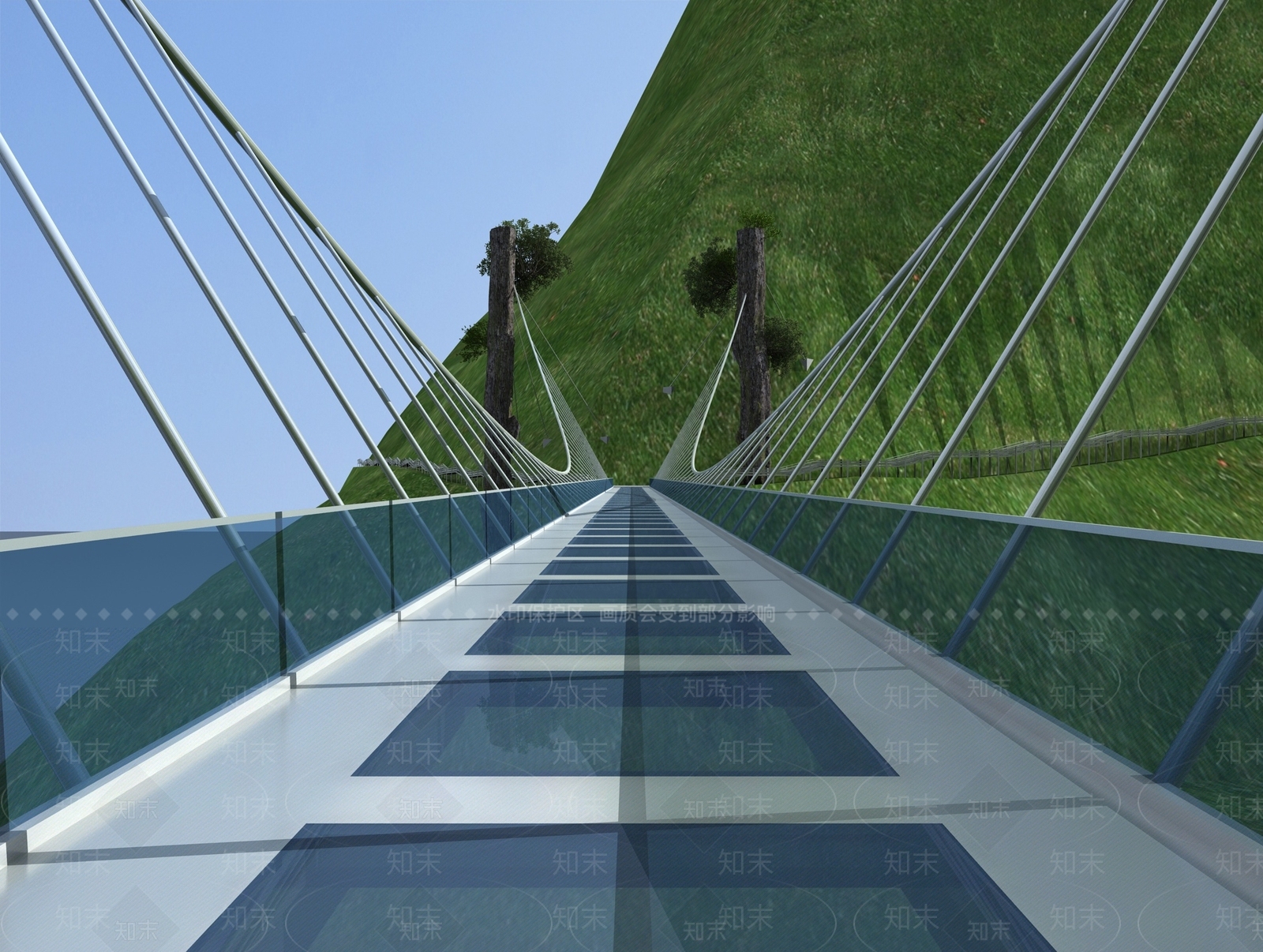 现代吊桥3D模型下载【ID:1103979377】